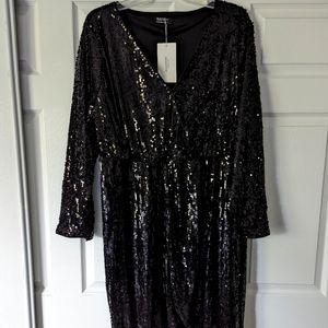 Black Sequined Cocktail Dress